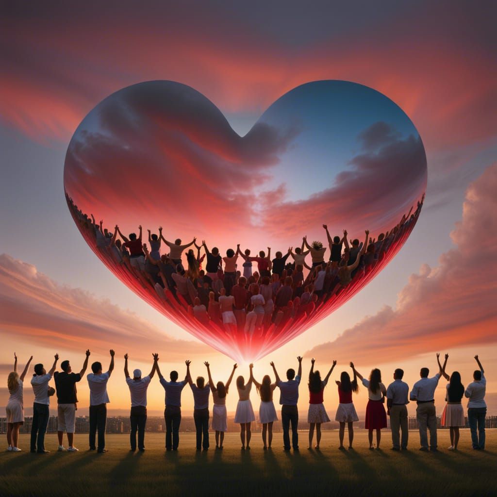 Giant Heart Over America: A Dusk Unity Photograph