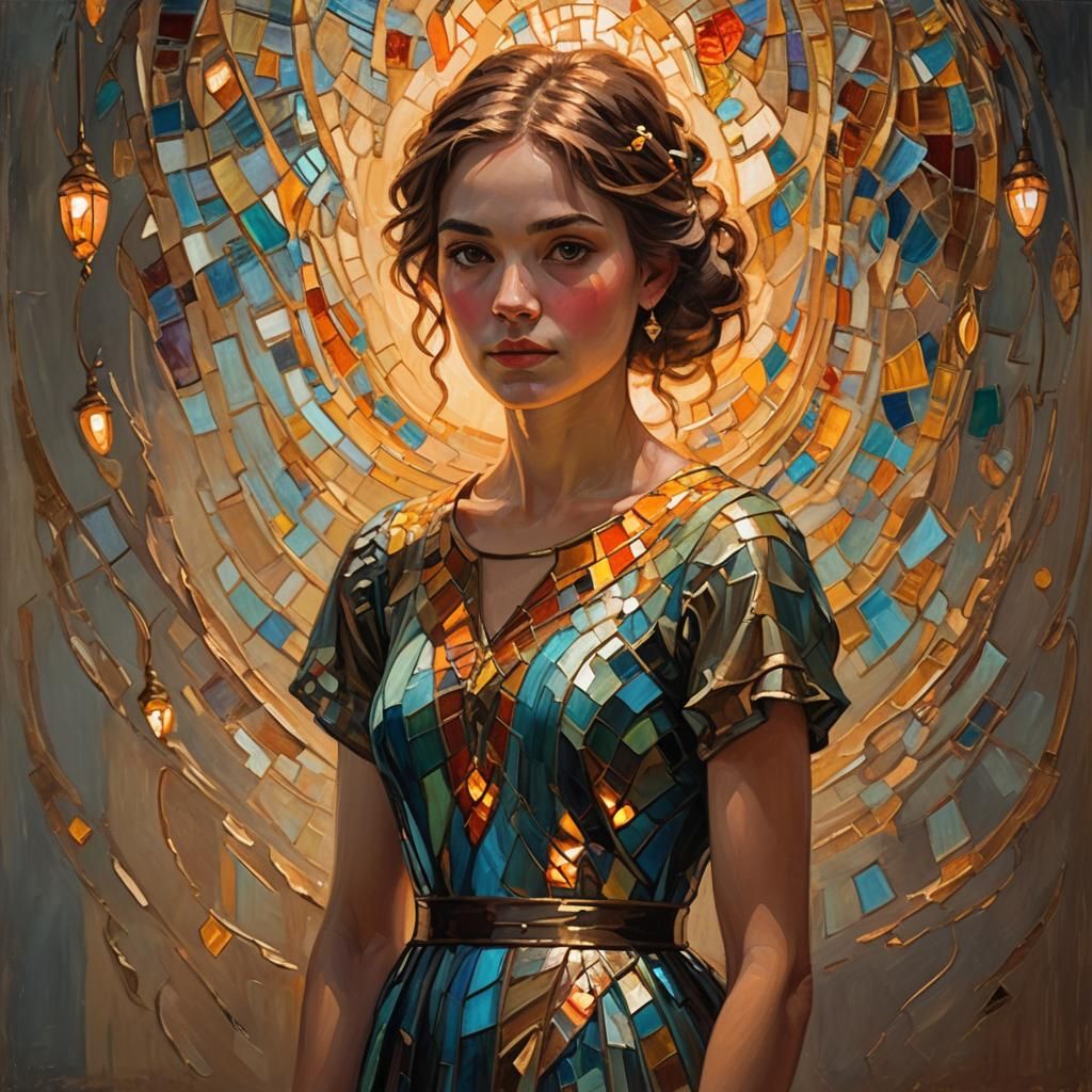 Girl with Tiffany Skin in Impressionist Oil Painting