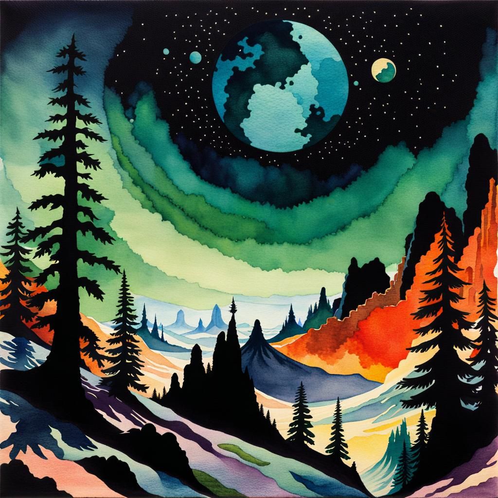 Asteroid Formation in Silhouette Animation Style