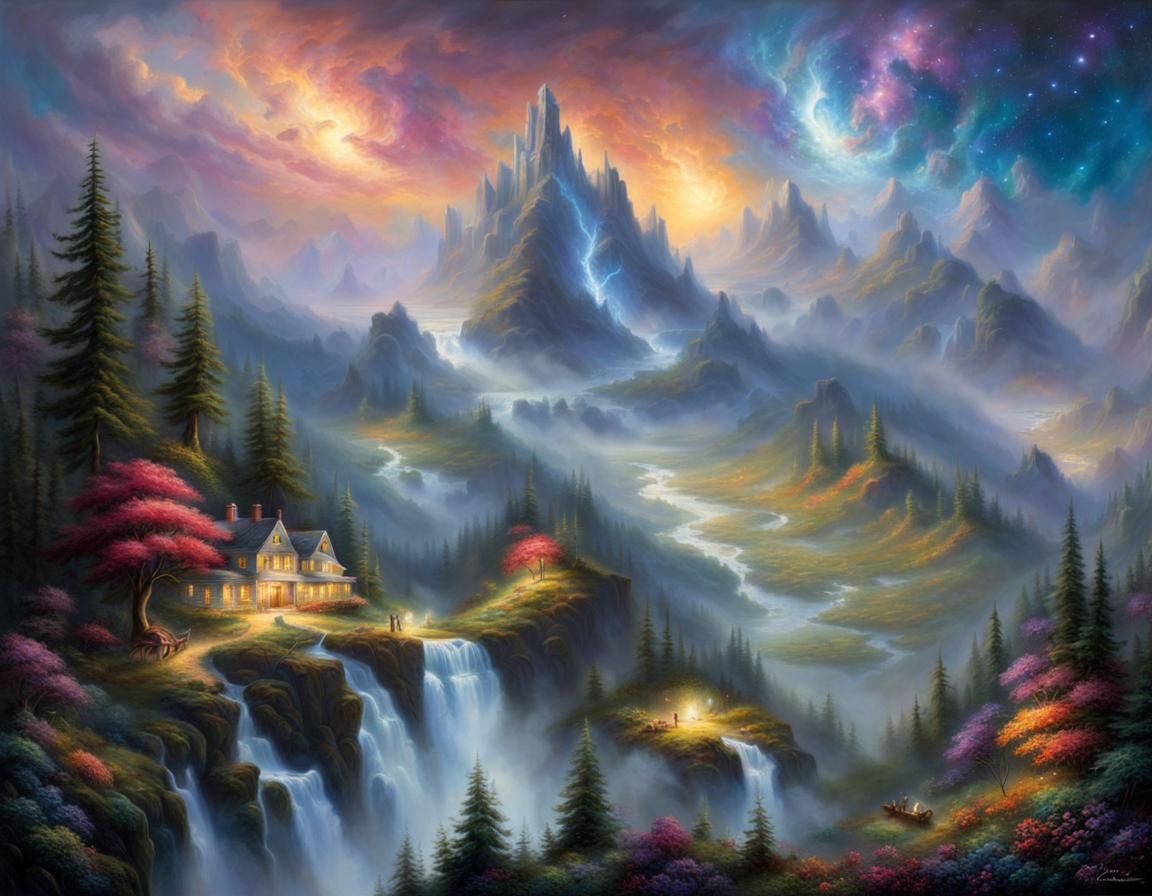 Ethereal Nebulae: A Cosmic Birthplace in Fantasy Style