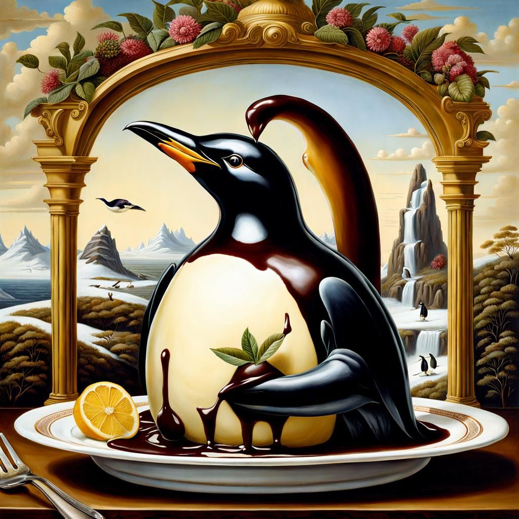 Surreal Penguin Dessert Inspired by Kevin Sloan