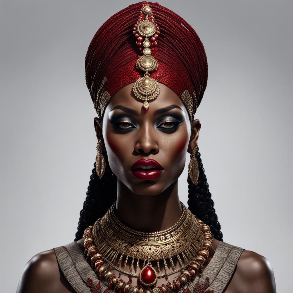 Queen Akasha Inspired Portrait in Matte Painting Style