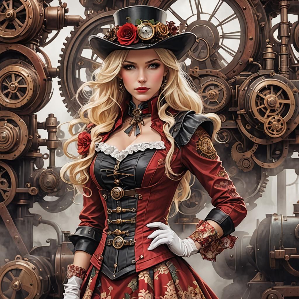 Steampunk Cowgirl with Engine