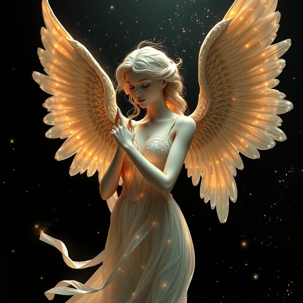 Ethereal Angel in Celestial Harmony