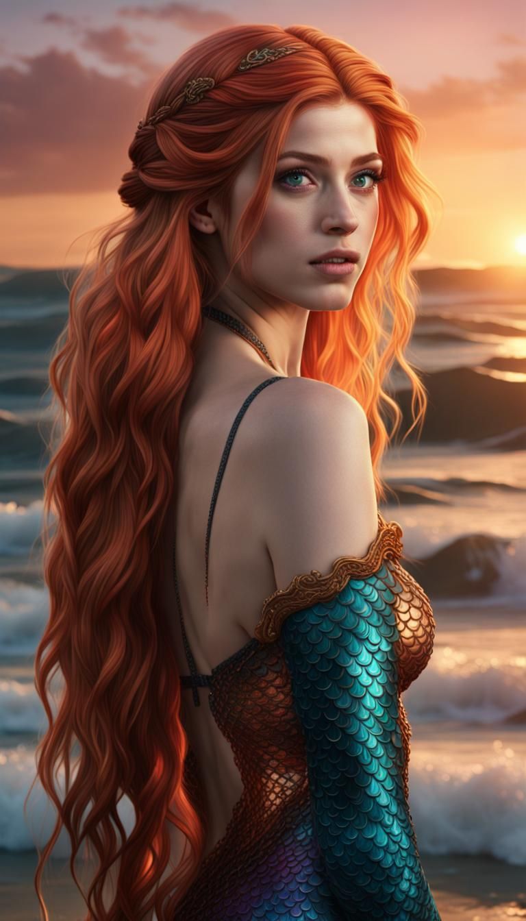 Katherine McNamara as a mermaid