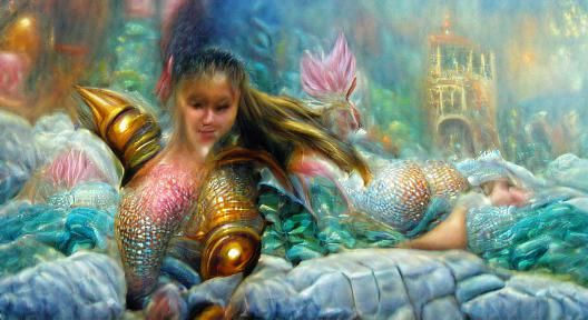 Warrior Mermaid of the Coral Kingdom: Fantasy Art