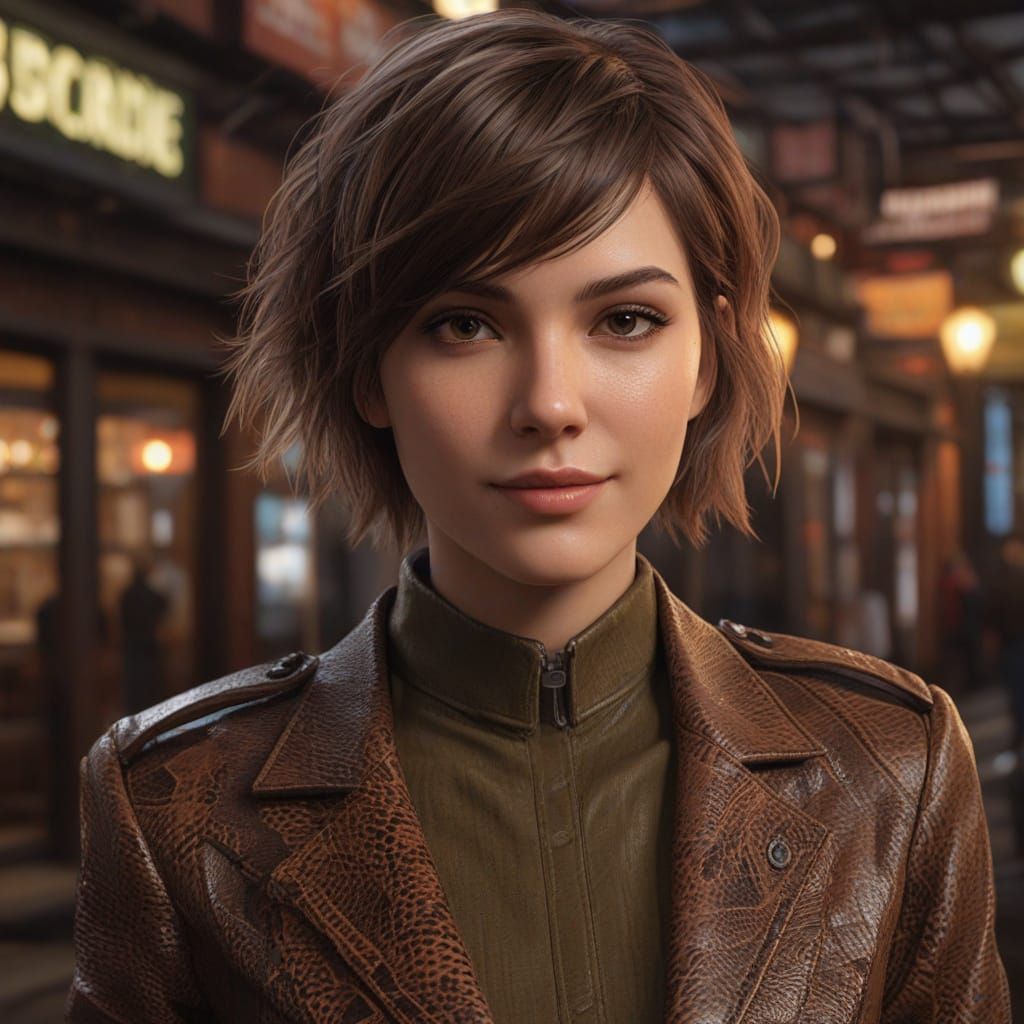 Charming Chilean Model in Snakeskin Leather