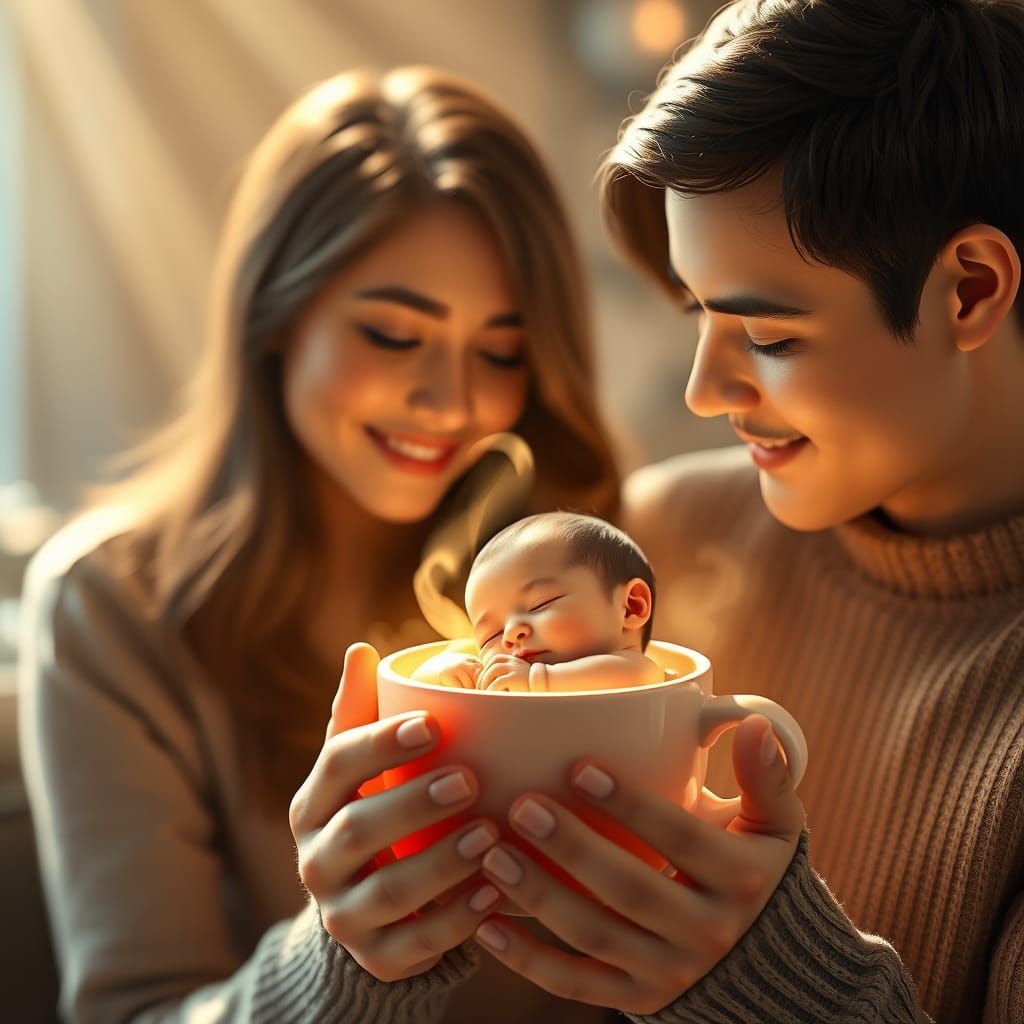 Love-Filled Moment with a Sleeping Baby