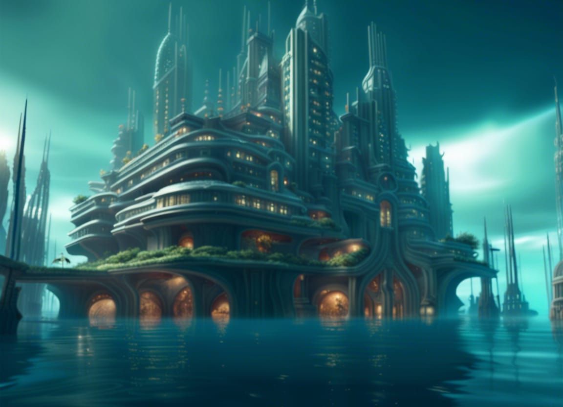 Epic Underwater Sci-Fi Cityscape