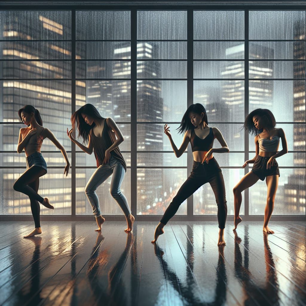 Diverse Dancers Unite in Modern Seoul Dance Studio