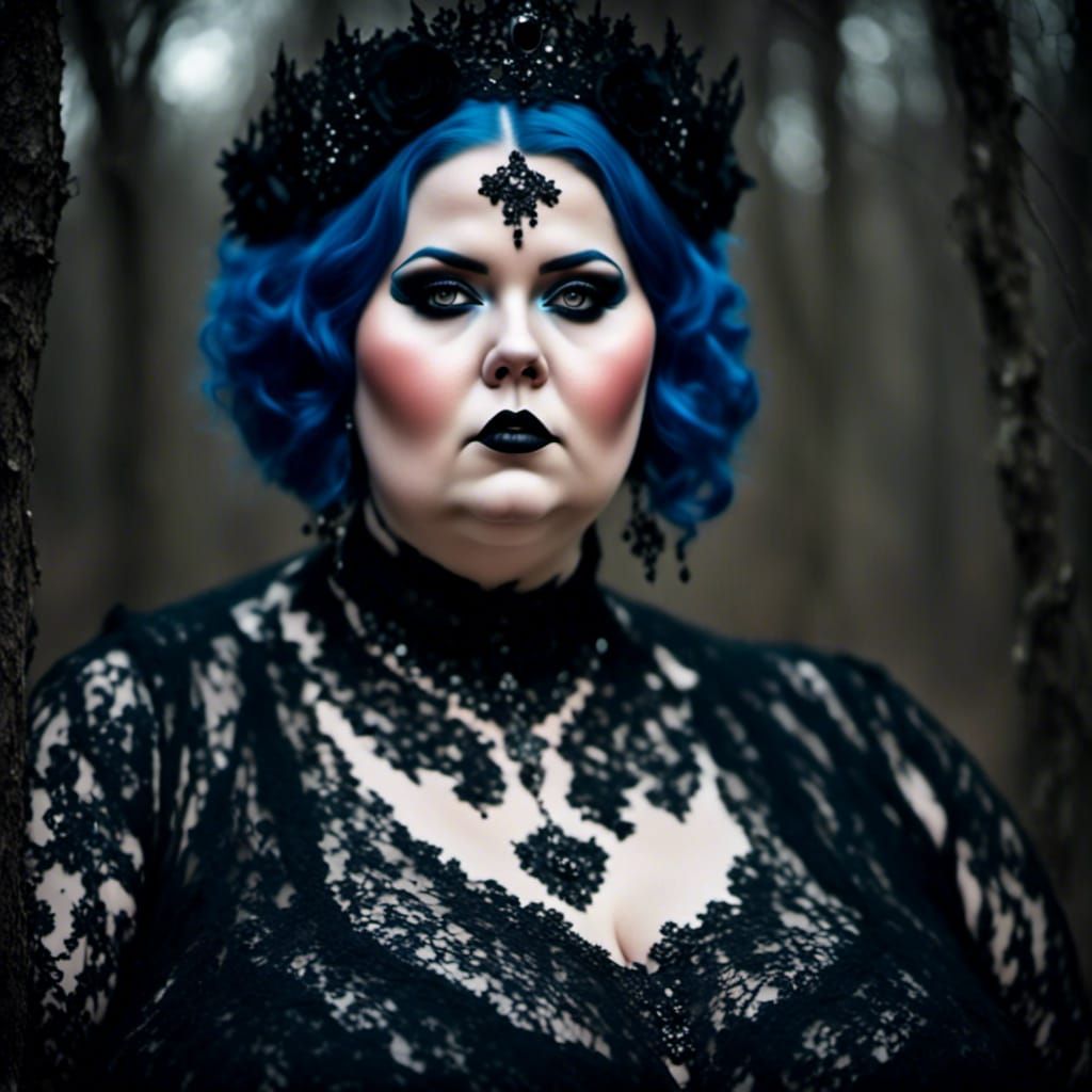 Gothic Style Image of a Curvy Woman