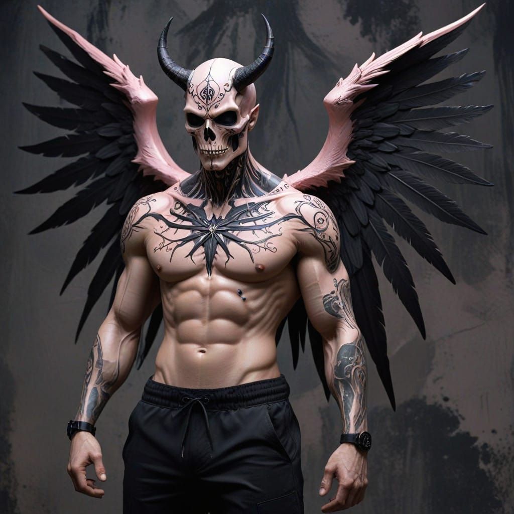 Surreal Angeloid in Modern Fantasy Anime Style