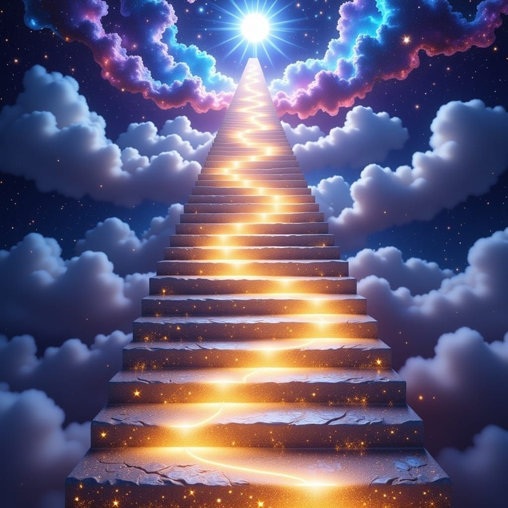 Ethereal Stairway to Elysium's Celestial Realm