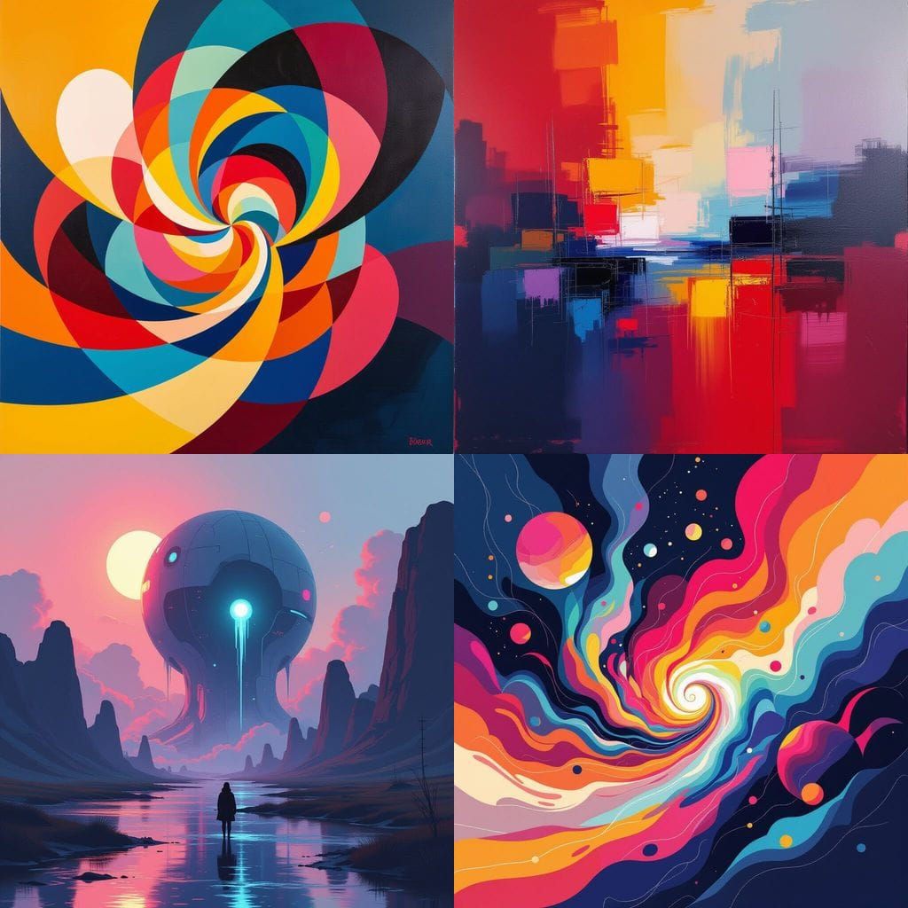 Abstract Composition in Vivid Colors