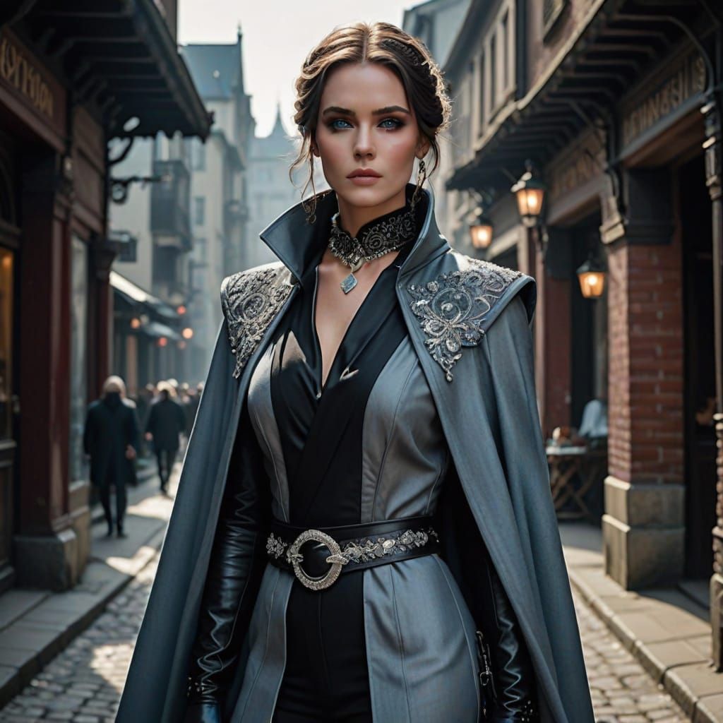 Regal Couple in Elegant Medieval Attire