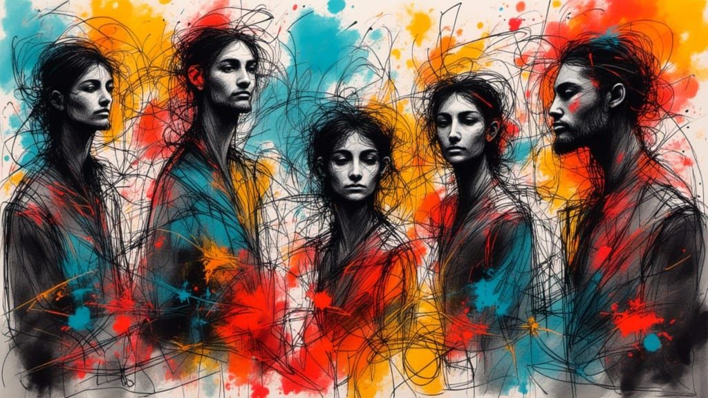 Abstract Interconnectedness with Energetic Lines and Vibrant...