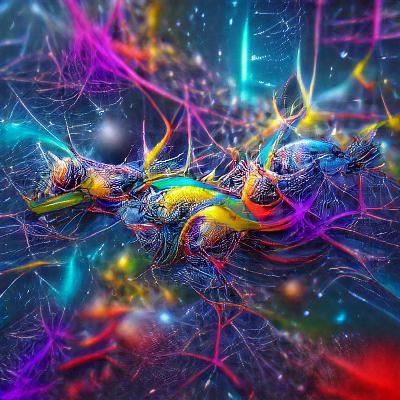 Colorful Galactic Neural Networks Photoillustration