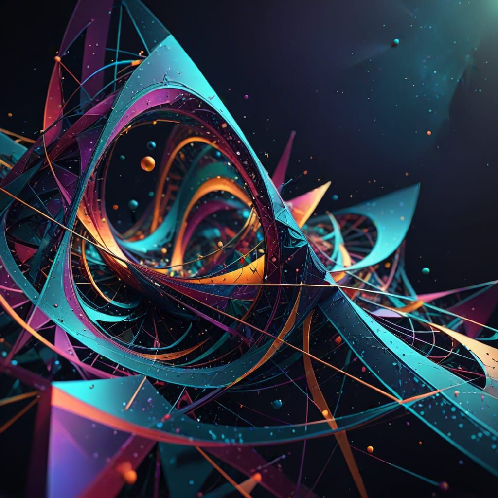 Abstract Trigonometric Equation Art in Jewel Tones