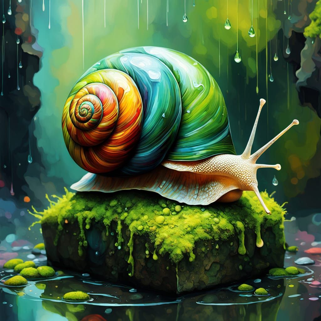 Vibrant Geometric Abstraction: Squares Snail Ascending