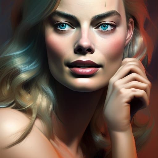 Hyperrealistic Portrait of Margot Robbie