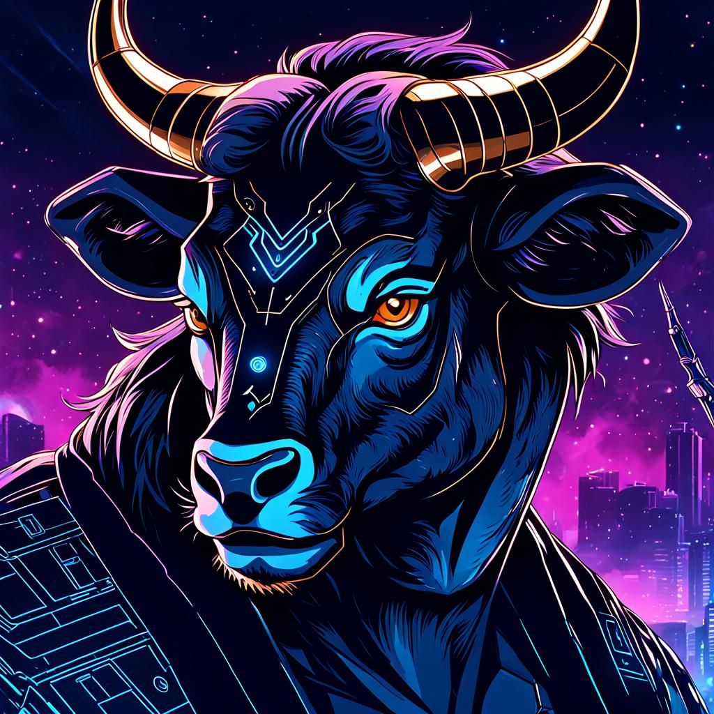 Cyberpunk Taurus Zodiac Screensaver