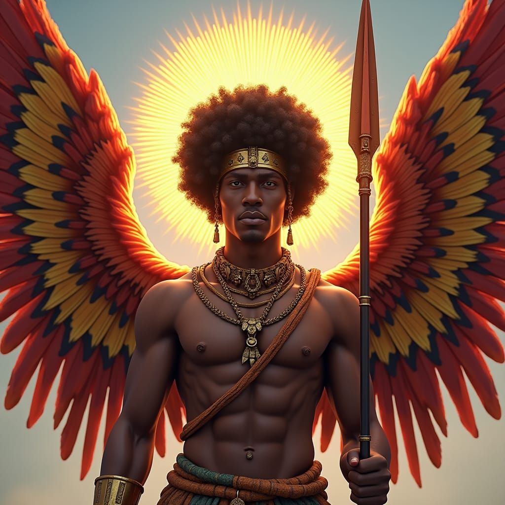 Papua New Guinean Soldier as Anime God
