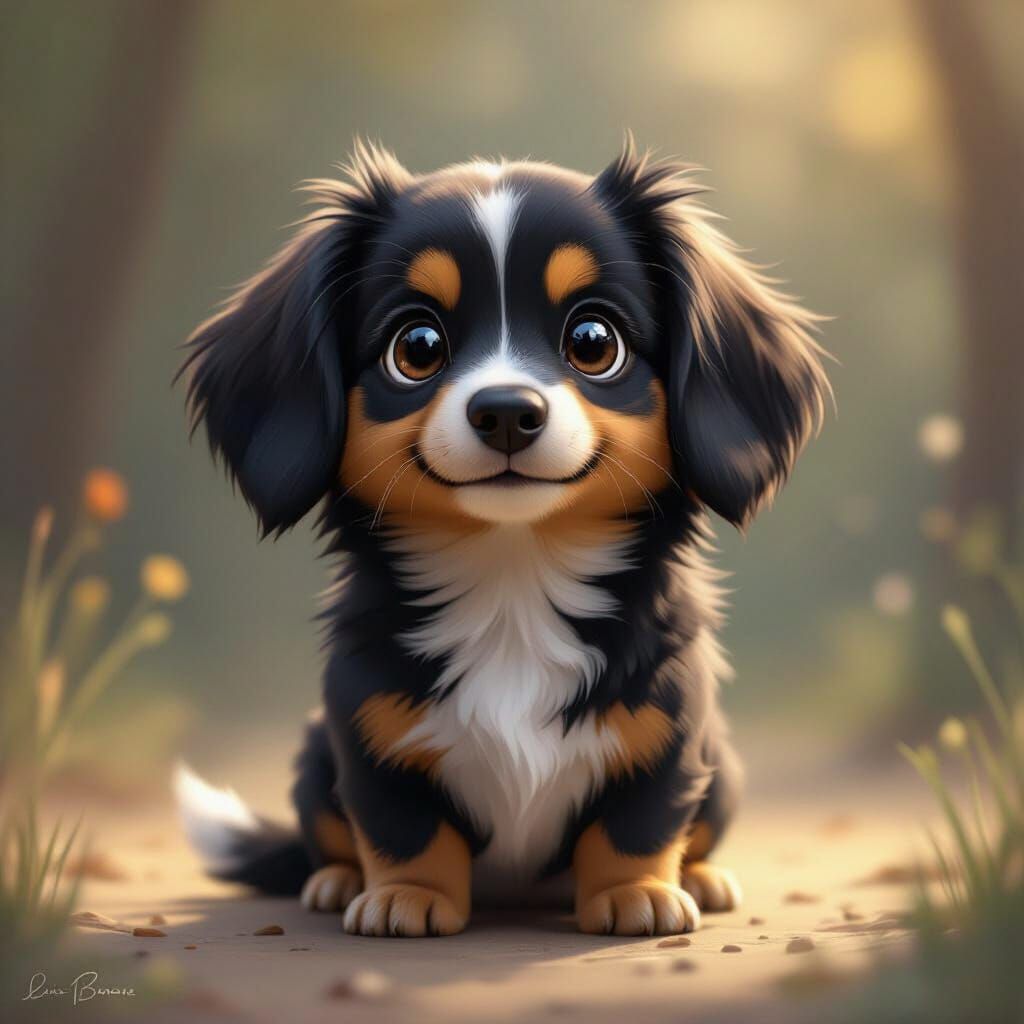 Chibi Dachshund Mix: Pyrenees & Newfoundland Dog