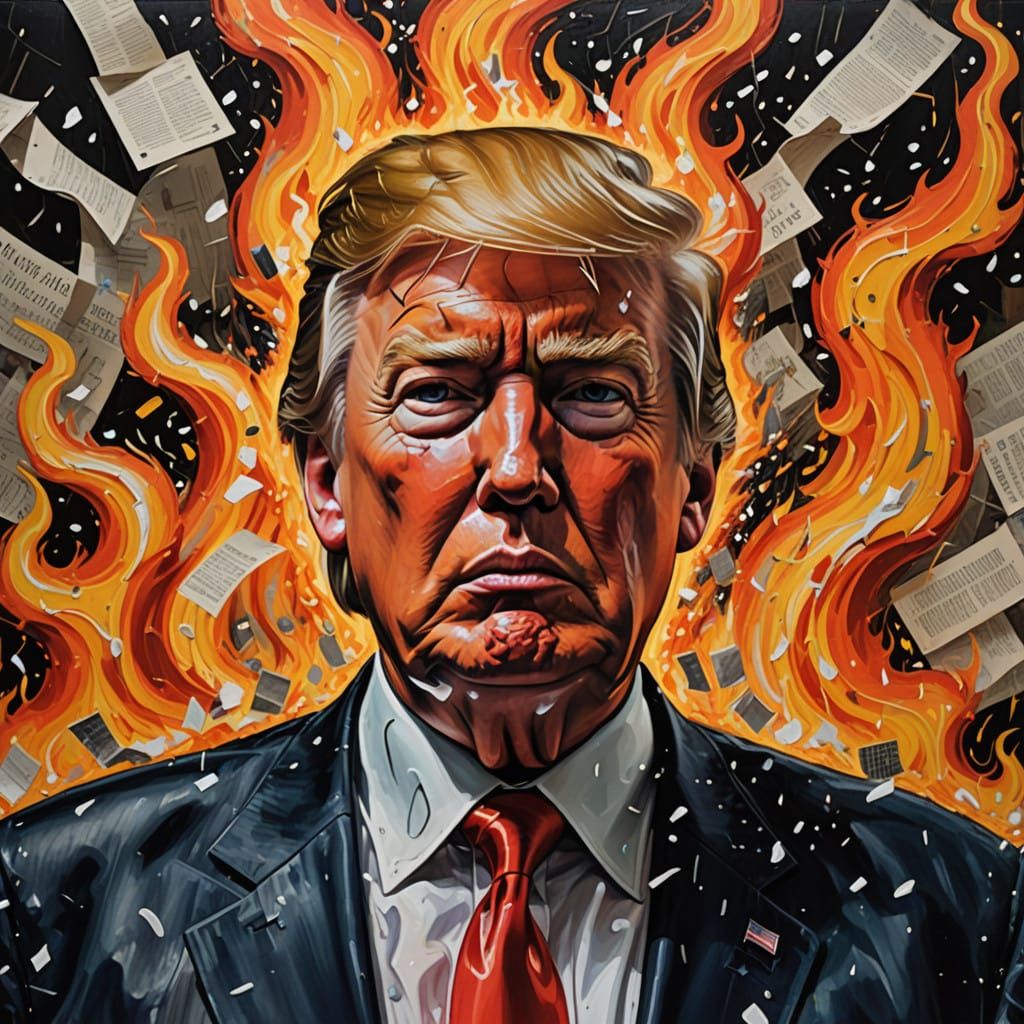 Surreal Portrait of Fear and Despair in a Swirling Blizzard