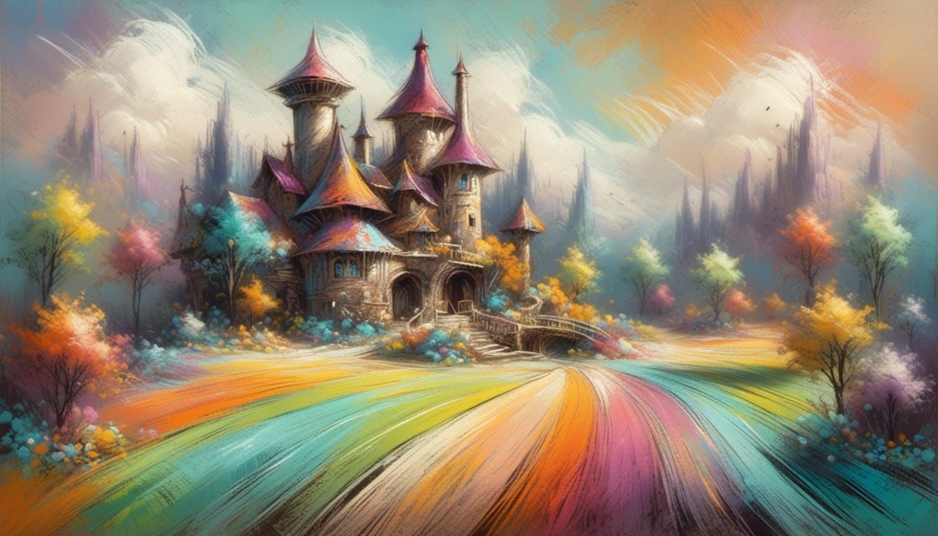 Whimsical Chocolate Factory in Chalk Fantasy Style