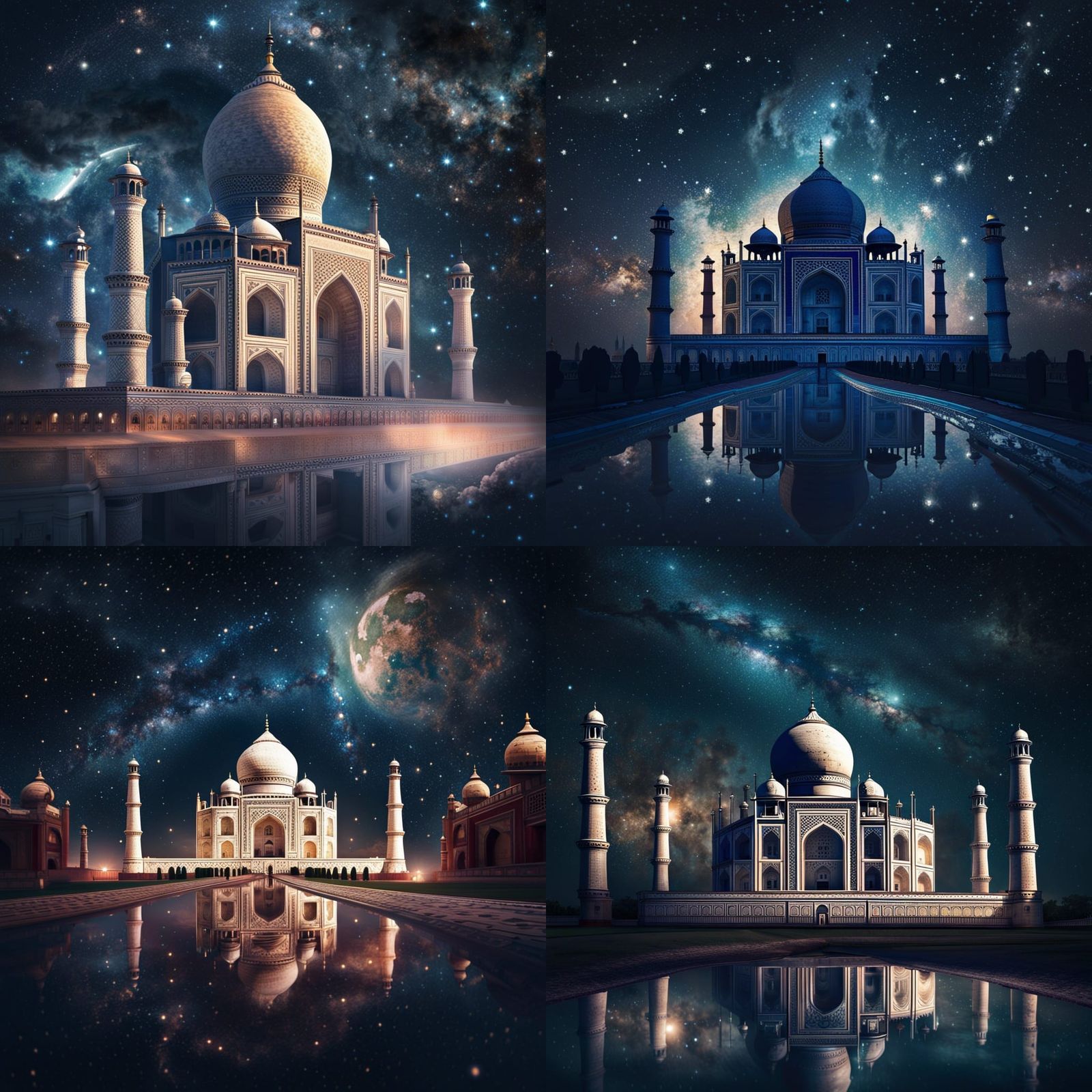 Starry Night Reflections at the Taj Mahal