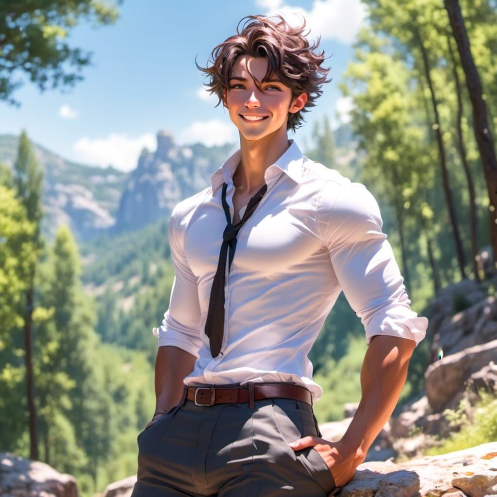 Anime Man in Dress Shirt Portrait