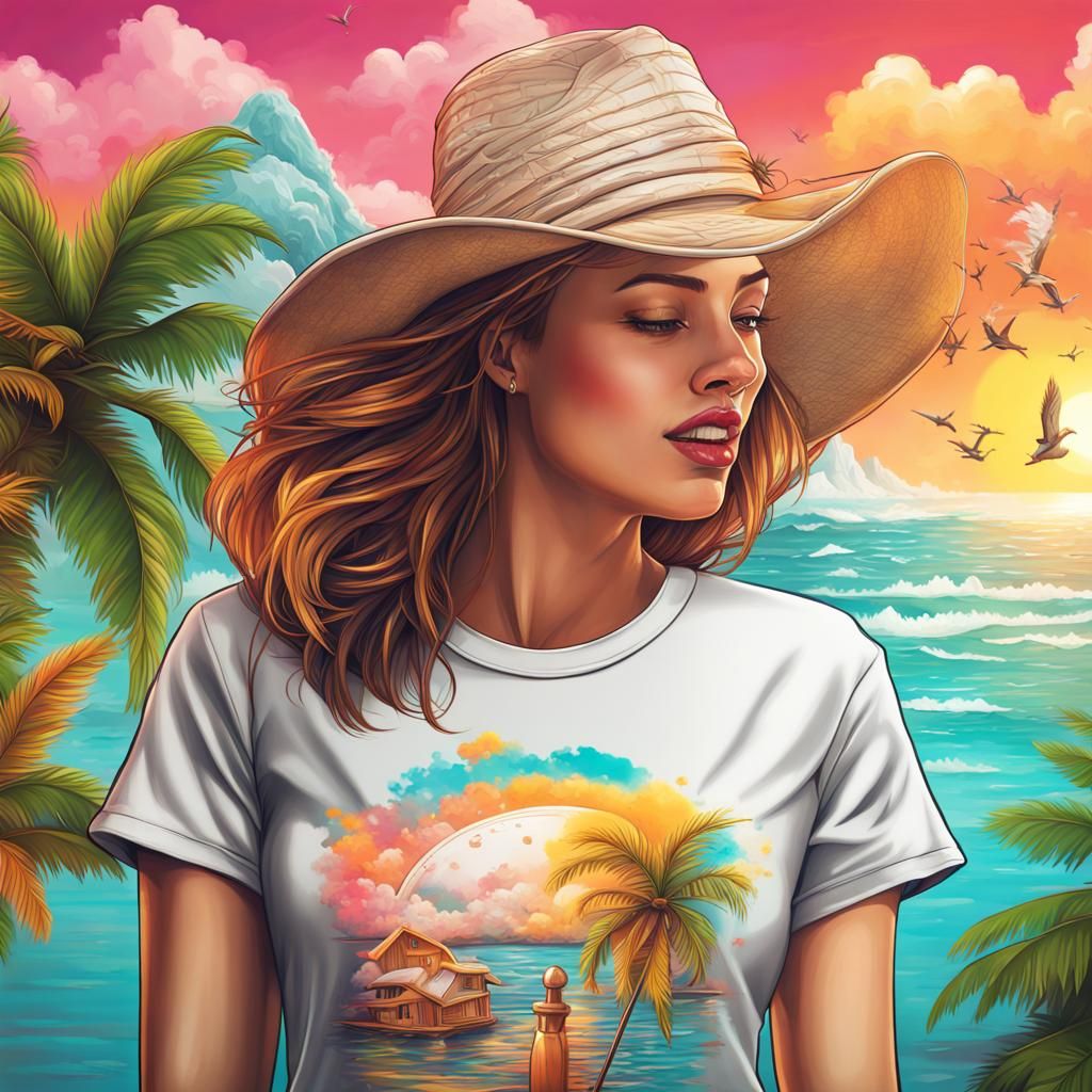 Vacation T-Shirt Design with Splash Art