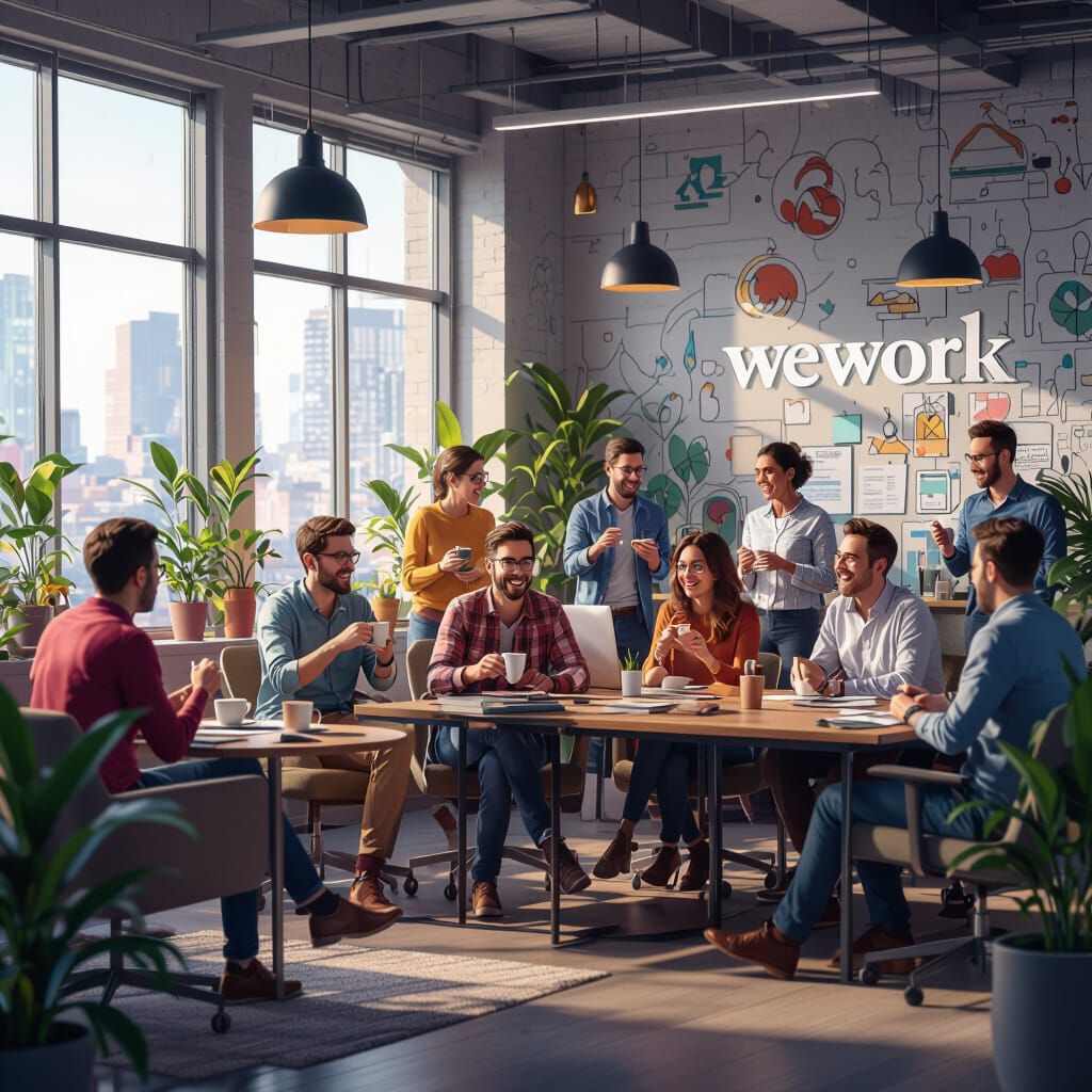 Vibrant Startup Office Ambiance In Detailed Matte Painting