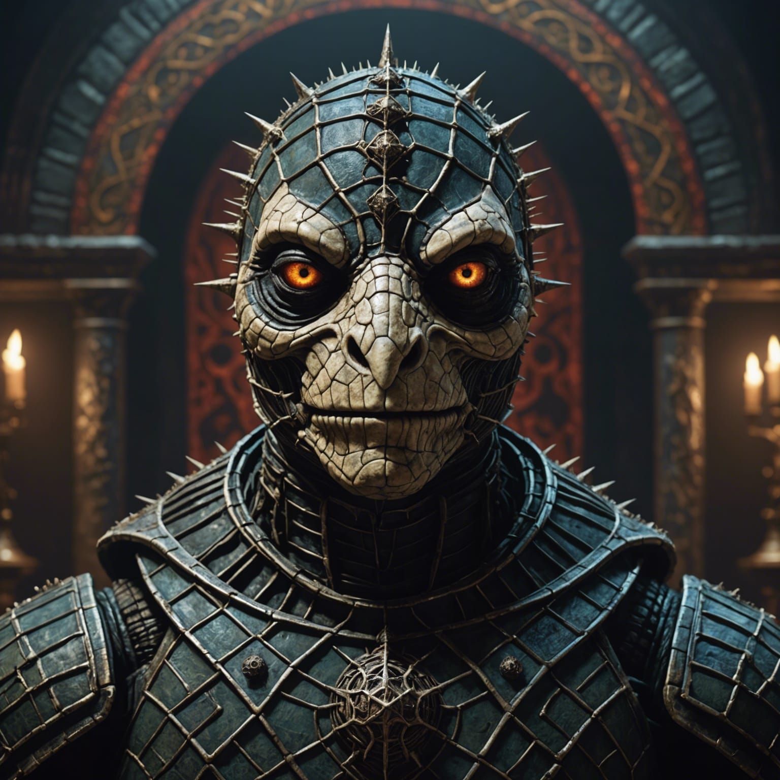 Turtle Cenobite Hybrid in Dark Fantasy Style