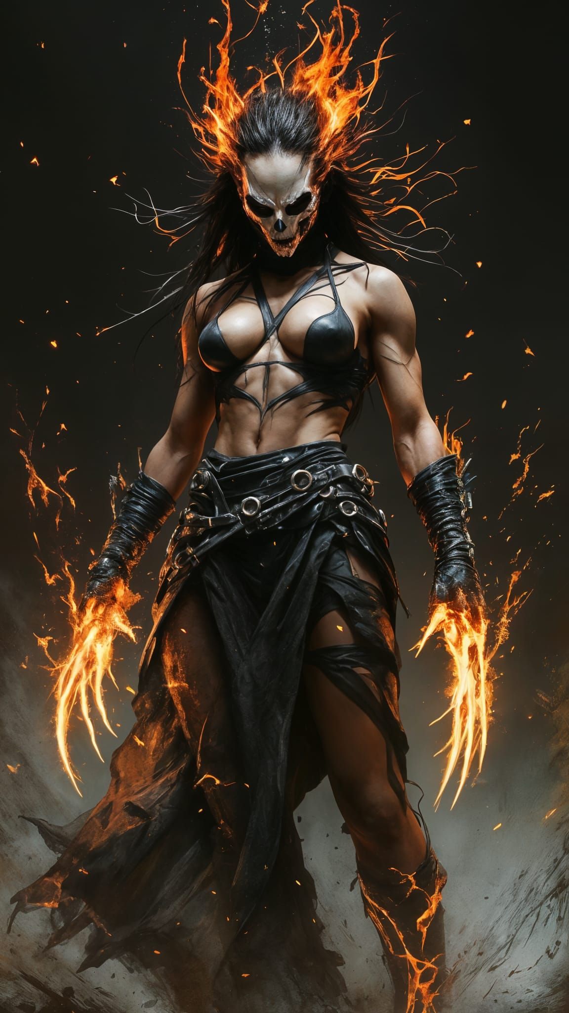 Fiery Skull Superhero with Adamantium Claws