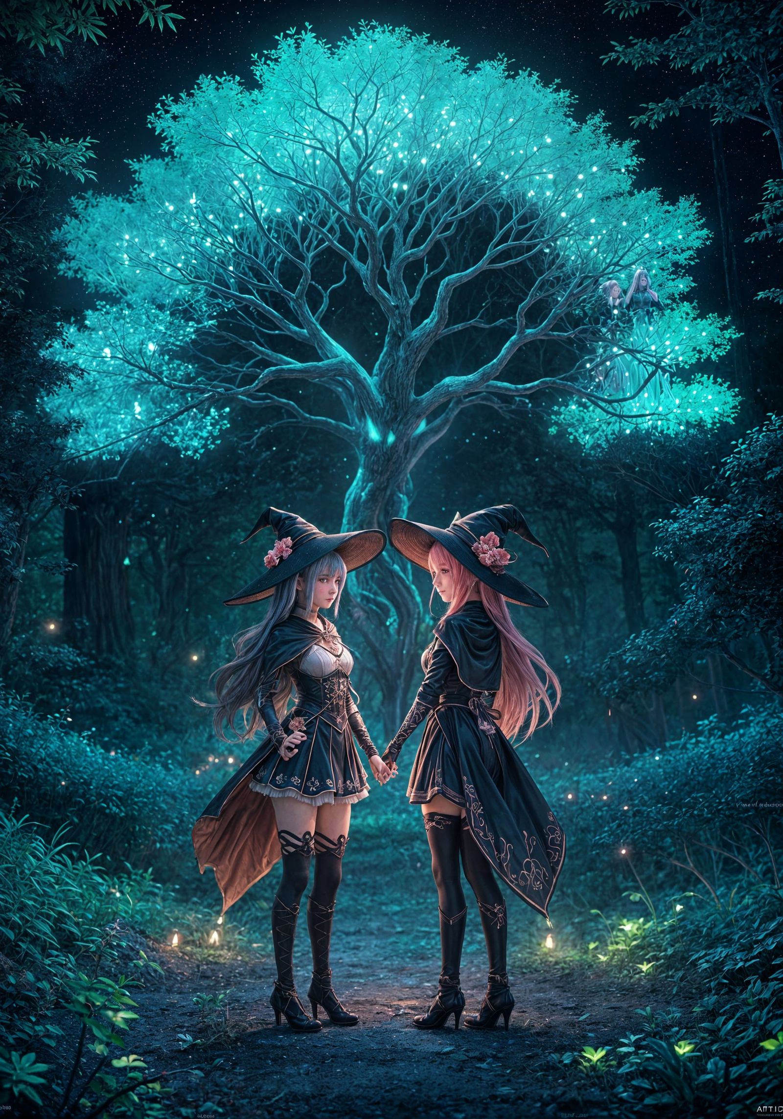 Witches Date Under Bioluminescent Tree
