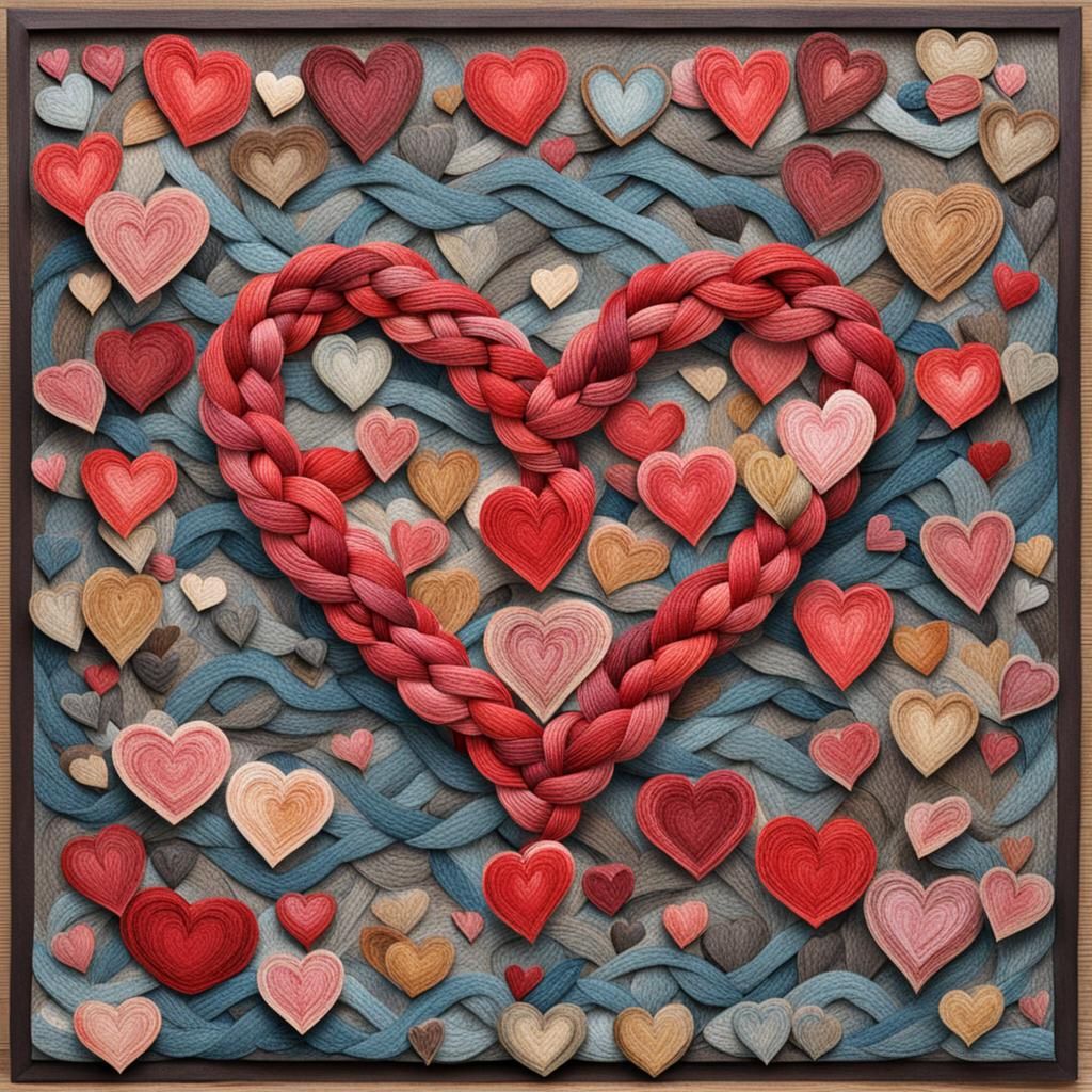 Braid of Hearts: Love and Appreciation Digital Art