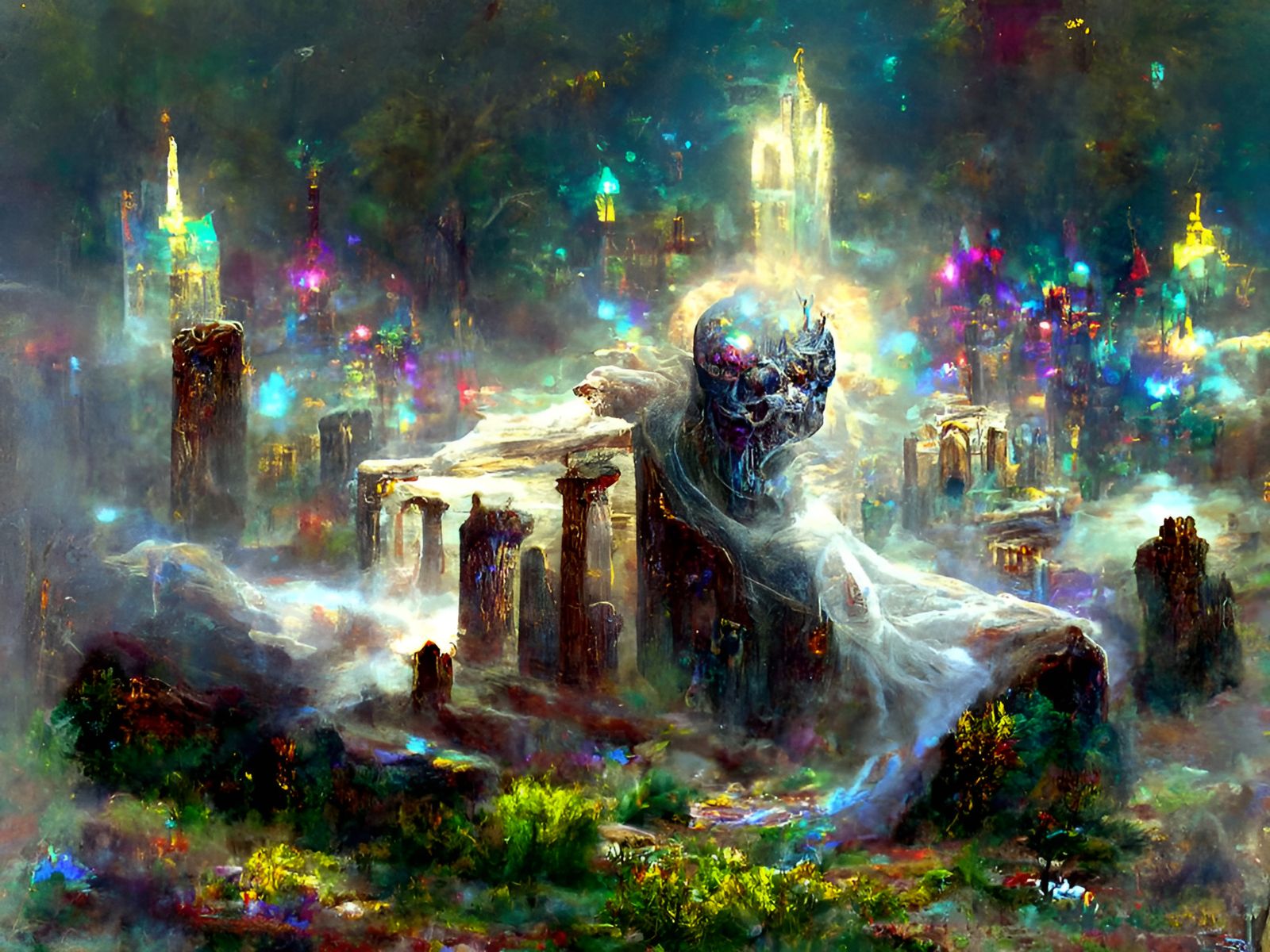 Demonic God of Death and Life by Pablo Amaringo