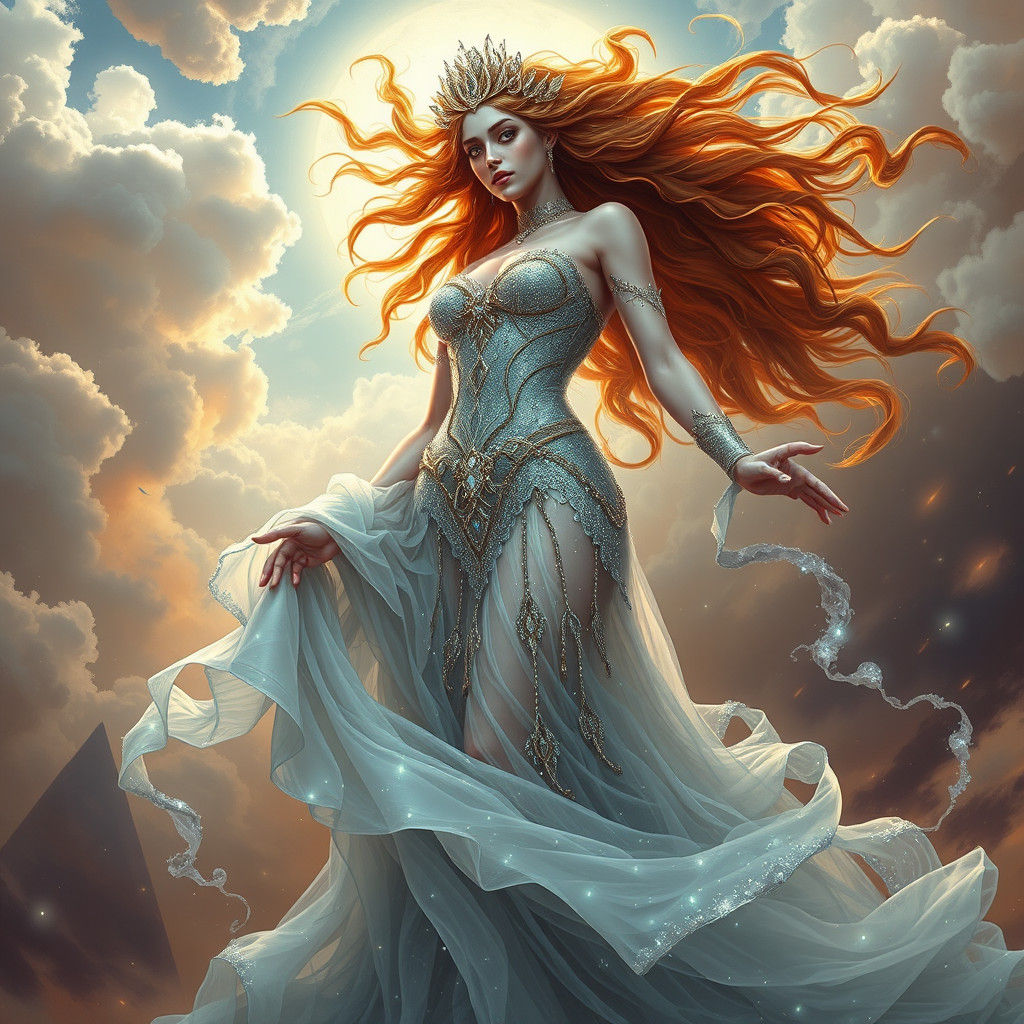 Majestic Goddess of Elements in Hyper-Realistic Style