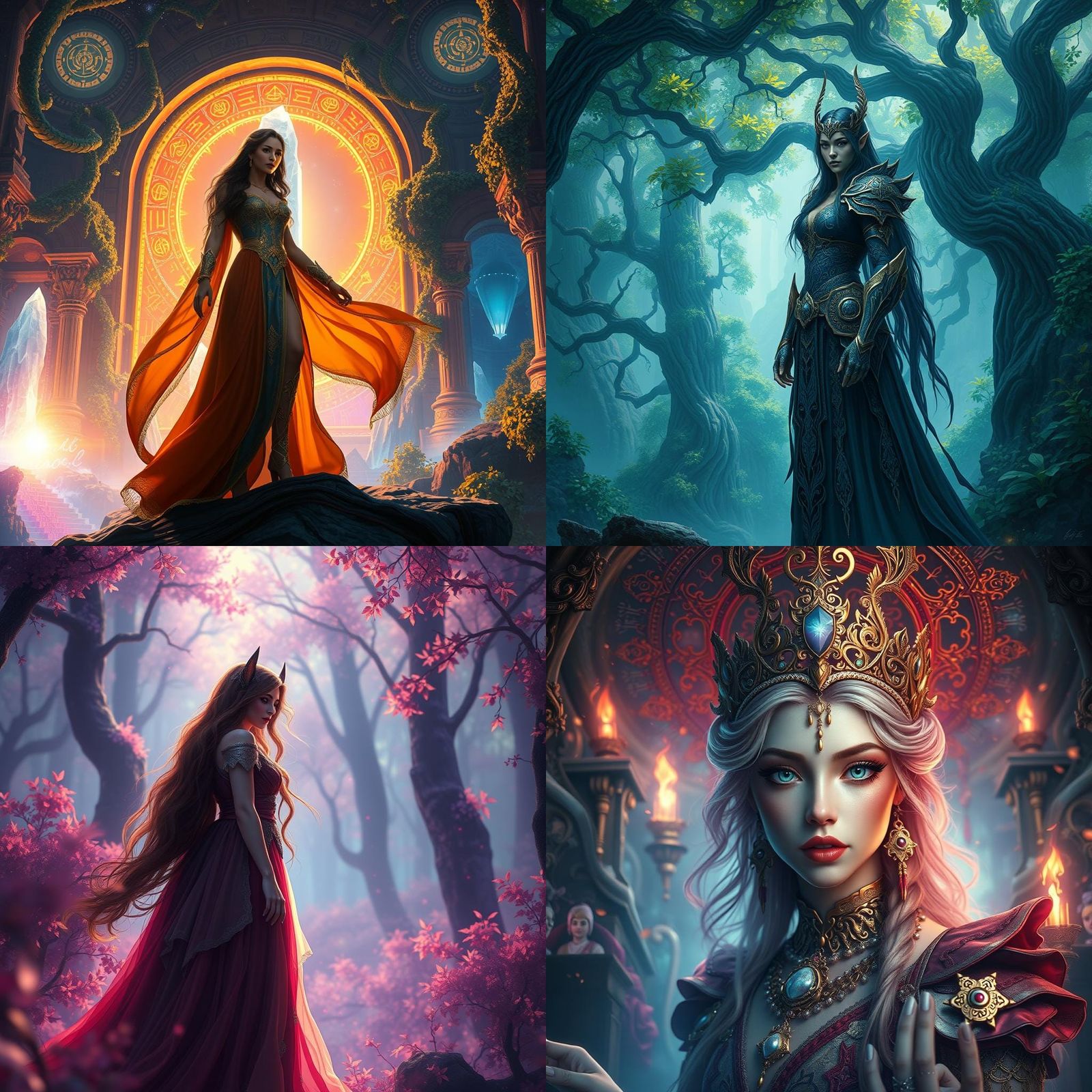 Detailed Matte Painting of Woman in Deep Color