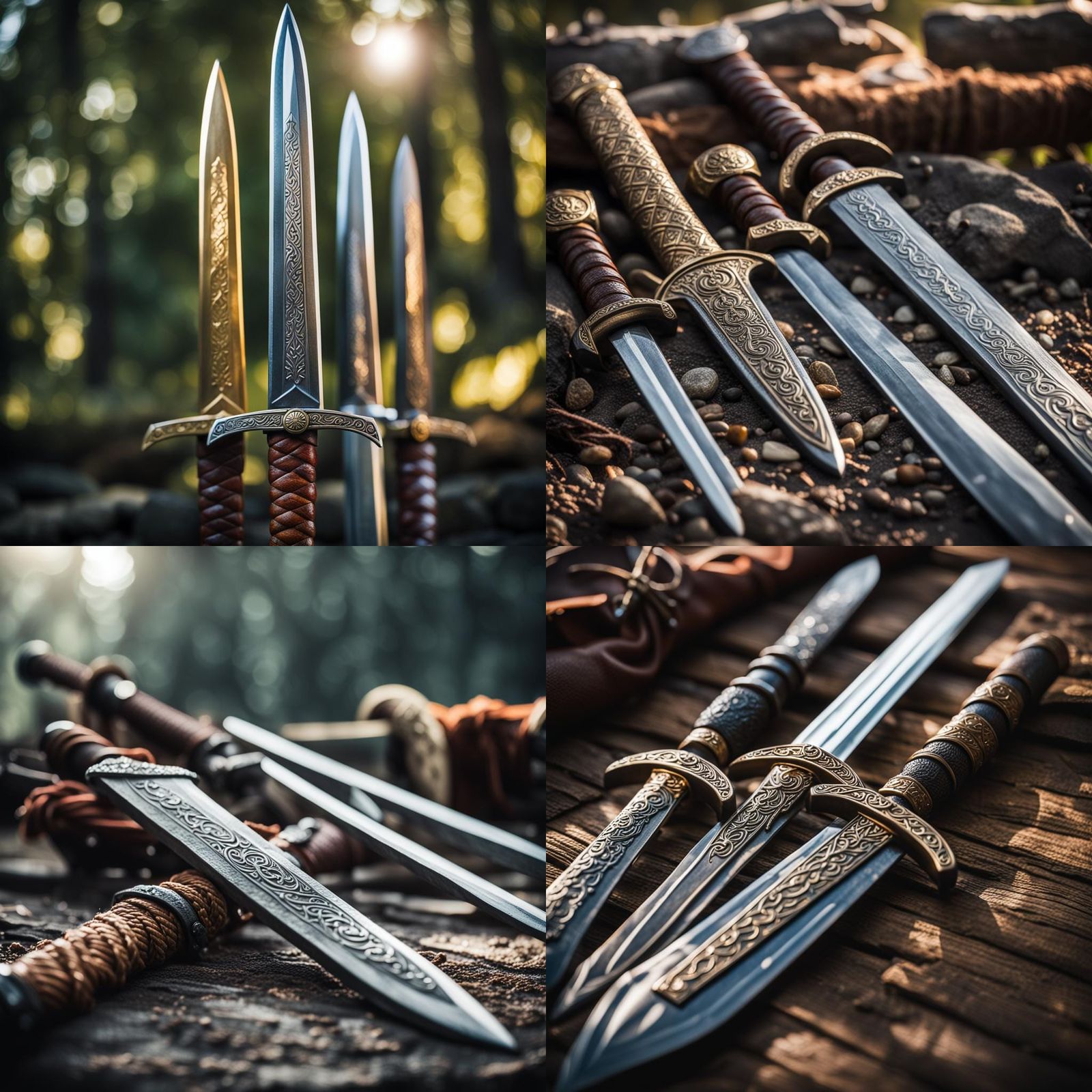 Viking Swords in Sharp Focus Photography