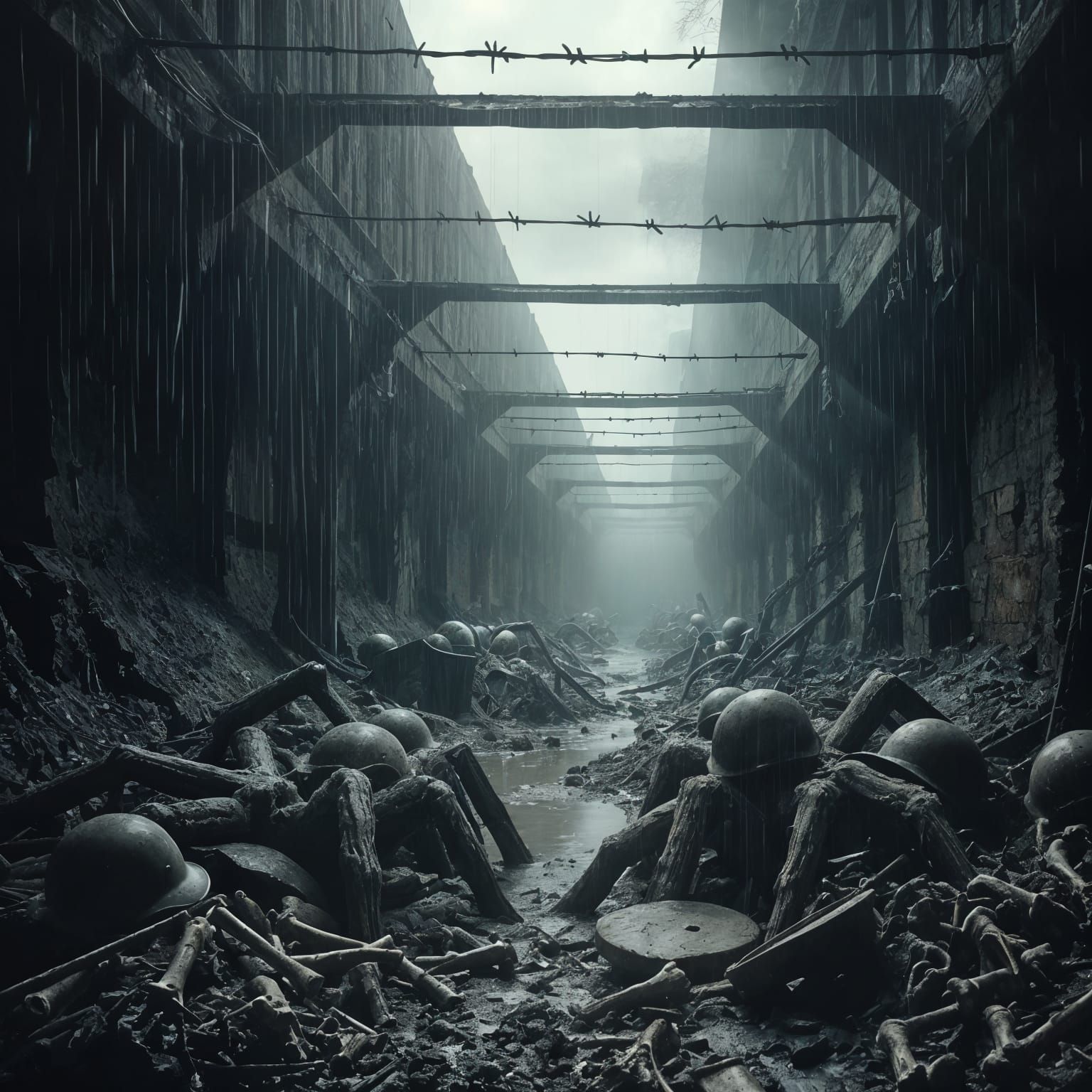 Surreal Underground Trenches in a Post-Apocalyptic Landscape