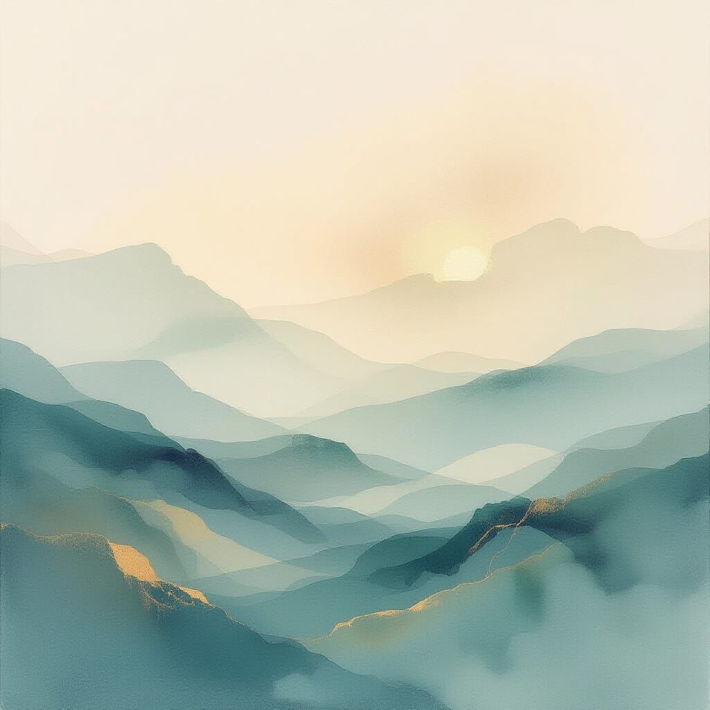 Ethereal Abstract Landscape with Dissolving Edges