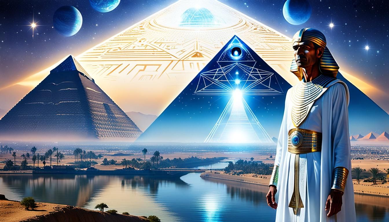 Ashtar and Mira over Giza: Galactic Federation