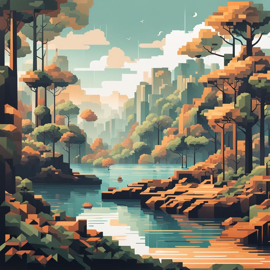 Harmonious Algorithmic Reshaping of Nature in Digital Art