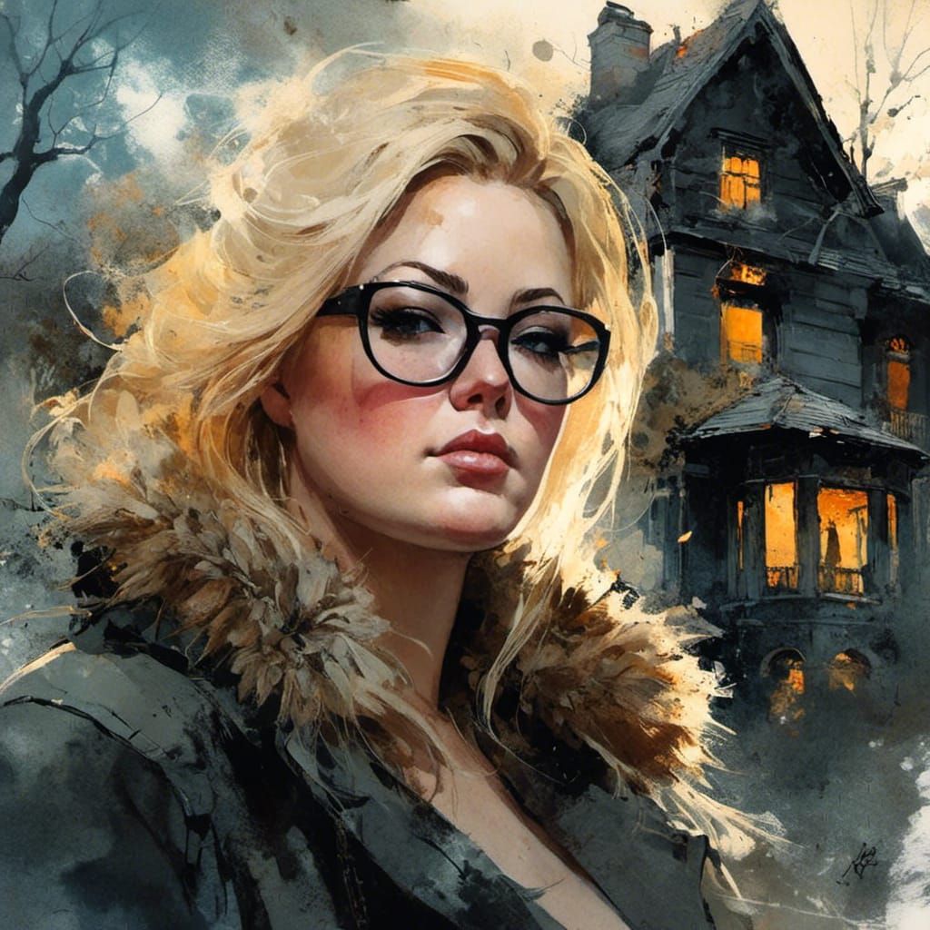 Compassionate Blonde Portrait in Apocalyptic Setting