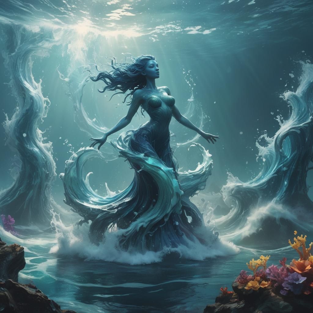 Dancing Water Elementals in a Colorful Water World