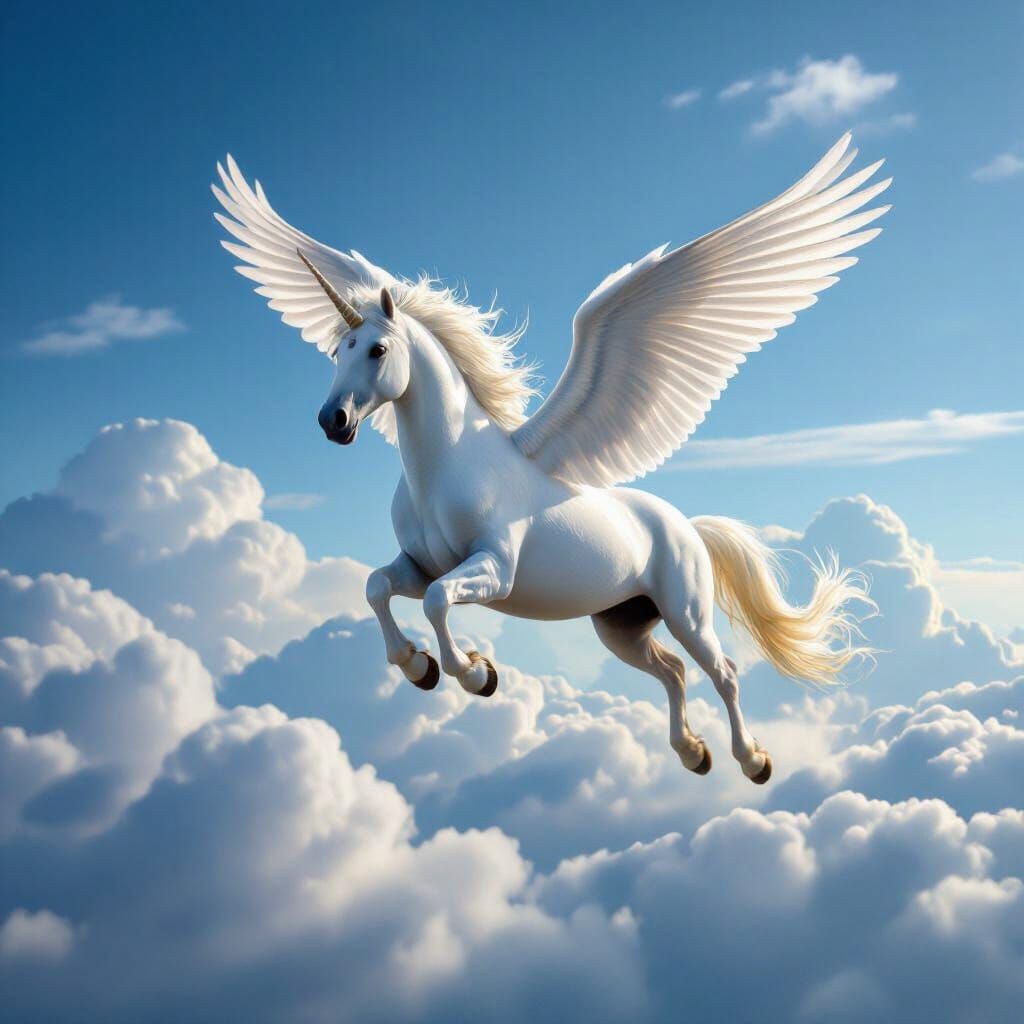 Pegasus Soars Through Majestic Cloudscape