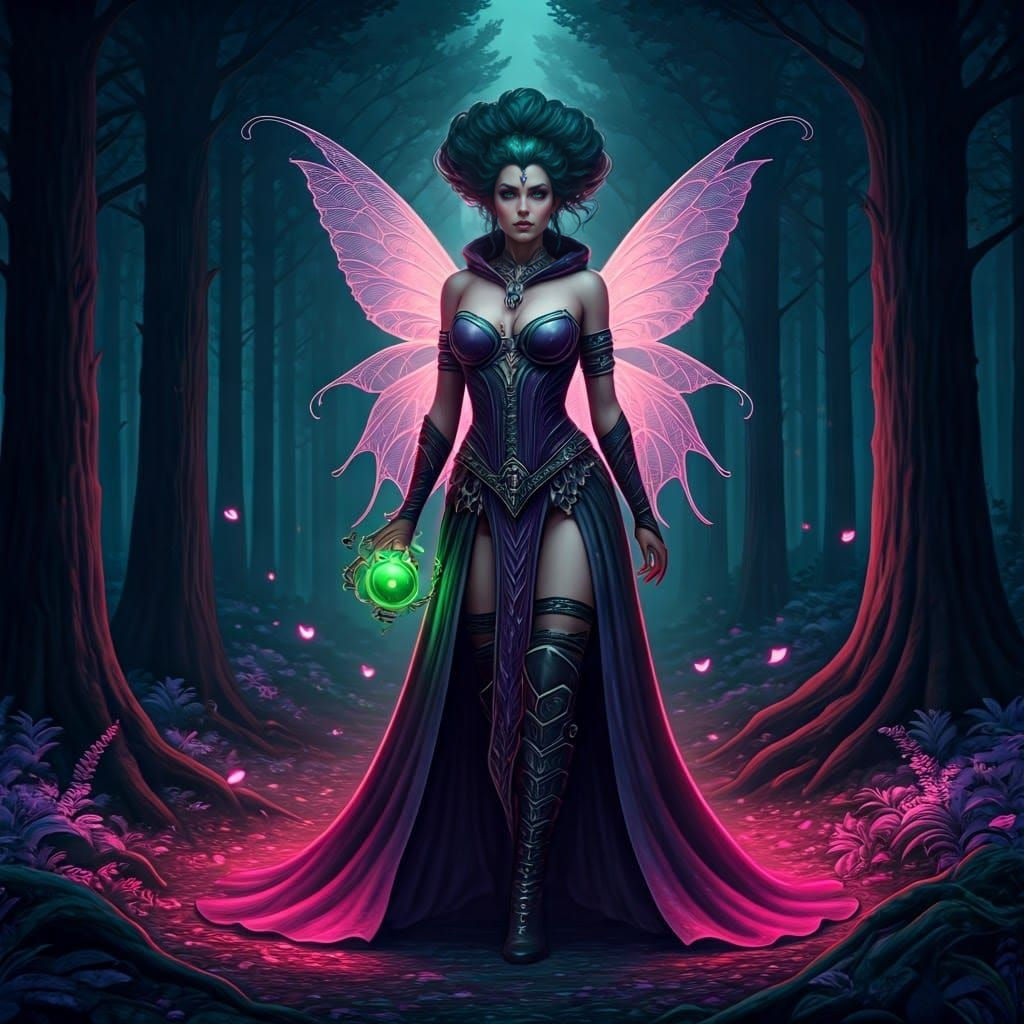 Mystical Warrior Sorceress in Enchanted Twilight