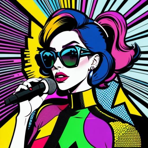 Pop Star Portrait in Neo Pop Art Style